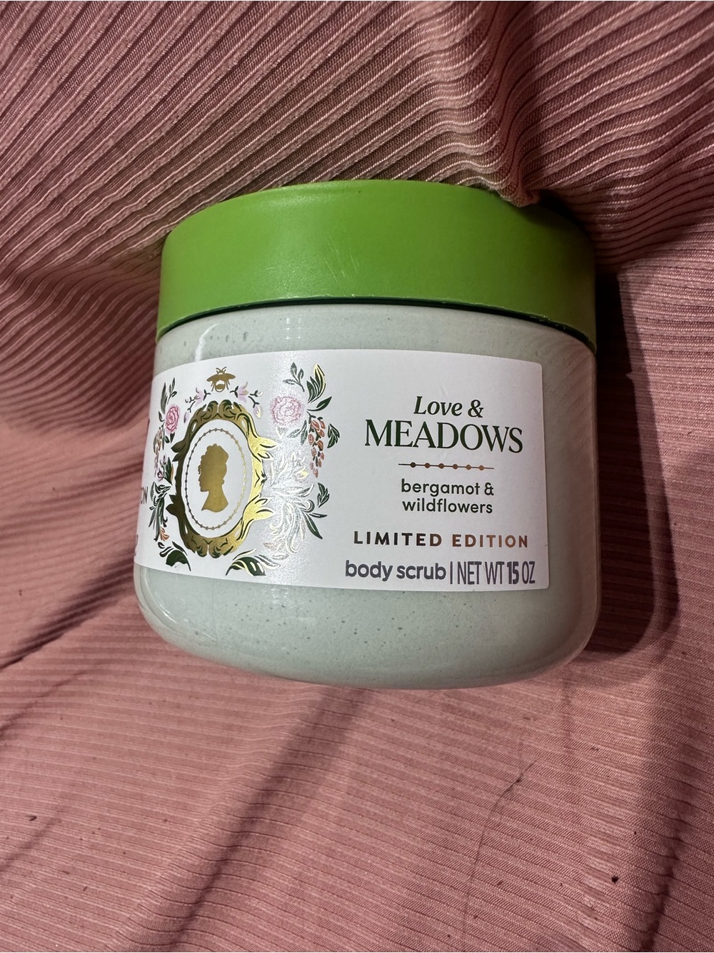 Love & Meadows Bergamot & Wildflowers Body Scrub - Green